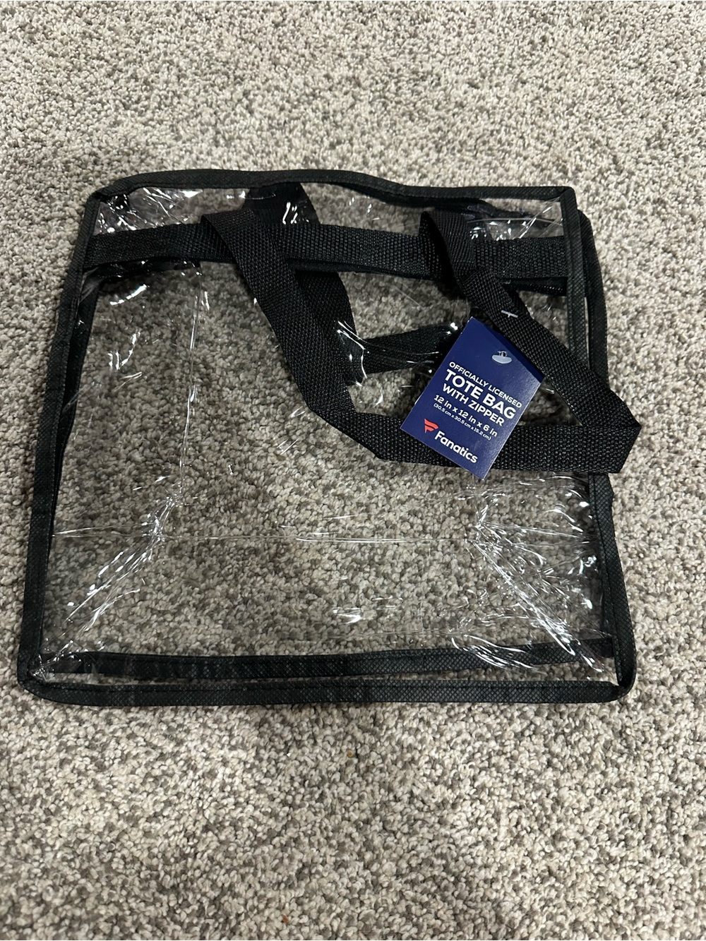 Fanatics Clear Tote with Black Trim and Handles